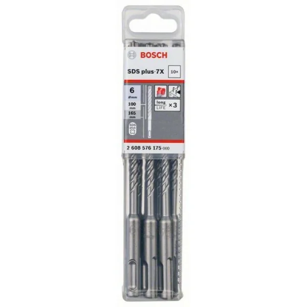 Бур SDS-plus-7X 6 x 100 x 165 мм Bosch 2608576175