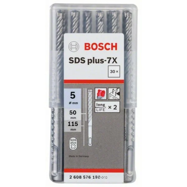 Бур SDS-plus-7X 5 x 50 x 115 мм Bosch 2608576190