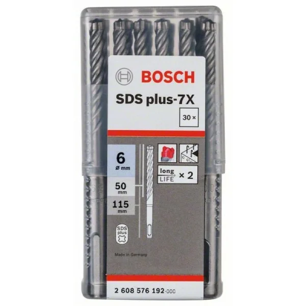 Бур SDS-plus-7X 6 x 50 x 115 мм Bosch 2608576192