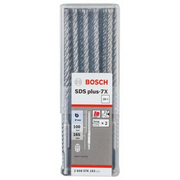 Бур SDS-plus-7X 6 x 100 x 165 мм Bosch 2608576193