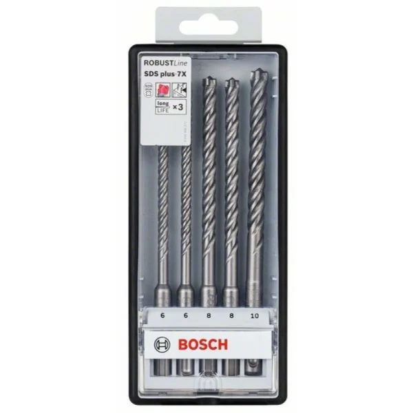 Набор буров SDS-plus-7X RobustLine 5 шт. (6; 6; 8; 8; 10 мм) Bosch 2608576200