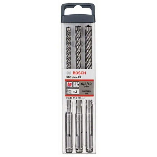 Набор буров SDS-plus-7X (3 шт.; 6; 8; 10 мм) Bosch 2608576201