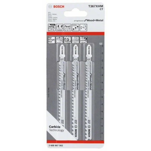 3 Лобзиковые пилки T 367 XHM Progressor for Wood and Metal, Carbide Bosch 2608667562 — изображение 2
