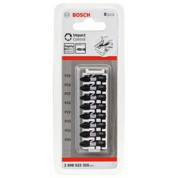 Кассета ударных бит Impact Control 25 мм PZ2 8 шт Bosch 2608522325 — изображение 2