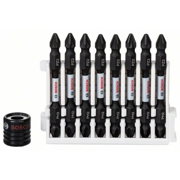 Кассета двусторонних ударных бит Impact Control 65 мм PH2/PZ2 8 шт + магнитная муфта Bosch 2608522334