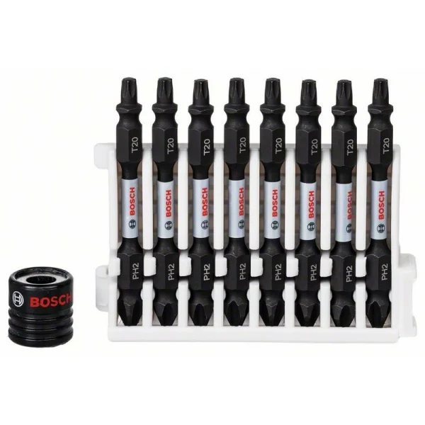 Кассета двусторонних ударных бит Impact Control 65 мм PH2/T20 8 шт + магнитная муфта Bosch 2608522336