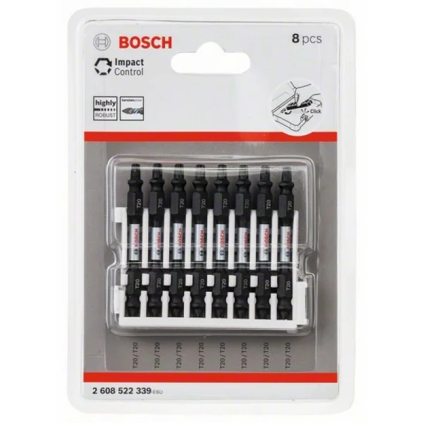 Кассета двусторонних ударных бит Impact Control 65 мм T20/Т20 8 шт Bosch 2608522339 — изображение 2