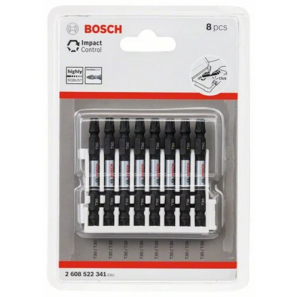 Кассета двусторонних ударных бит Impact Control 65 мм T30/T30 8 шт Bosch 2608522341 — изображение 2