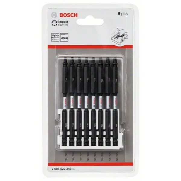 Кассета двусторонних ударных бит Impact Control 110 мм T20 (4шт), T25 (4шт) Bosch 2608522349 — изображение 2