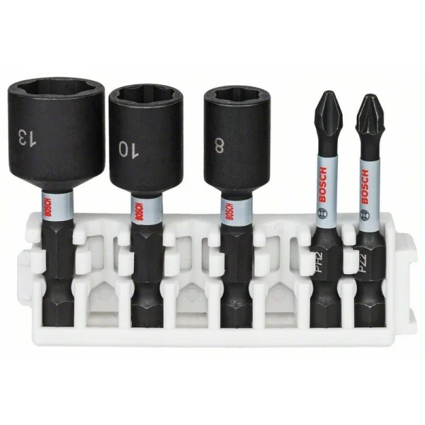 Кассета торцовых ключей 8, 10, 13 мм и ударных бит Impact Control 50 мм PH2, PZ2 Bosch 2608522350