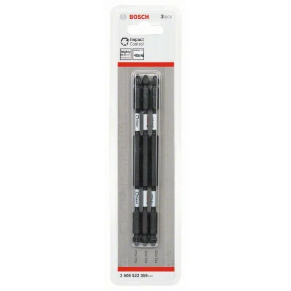 Двусторонние ударные биты Impact Control 150 мм PZ2/PZ2 3 шт Bosch 2608522359 — изображение 2