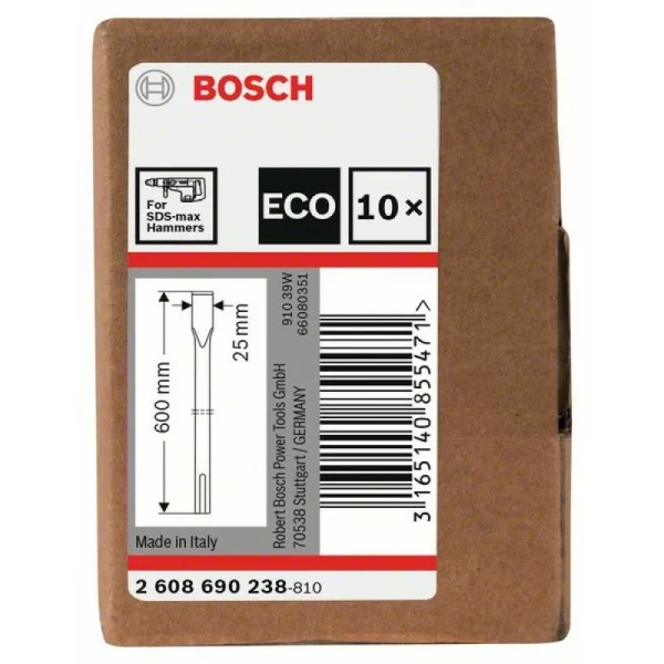 Плоское зубило ECO SDS-max 10 шт. 600x25 мм Bosch 2608690238 — изображение 2