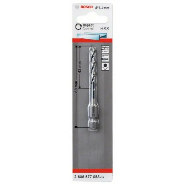 Сверло по металлу Impact Control с шестигранным хвостовиком, 4.1 мм Bosch 2608577053 — изображение 2