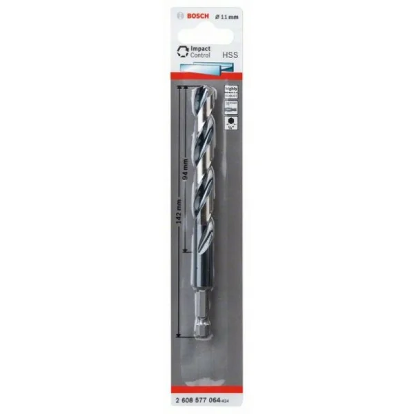 Сверло по металлу Impact Control с шестигранным хвостовиком, 11 мм Bosch 2608577064