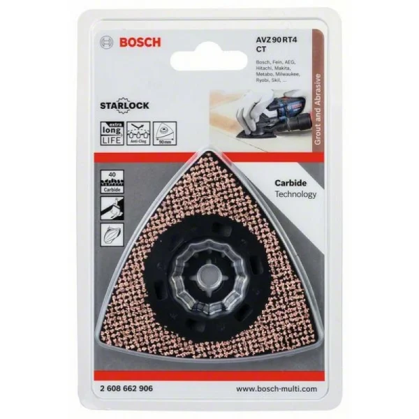 Starlock твердосплавная шлифпластина 90 мм зерн.40 AVZ 90 RT4 Bosch 2608662906