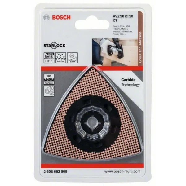 Starlock твердосплавная шлифпластина 90 мм зерн.100 AVZ 90 RT10 Bosch 2608662908