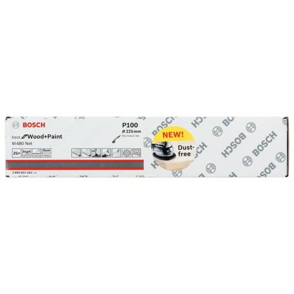 Набор шлифкругов (25 шт) M480 на сетчатой основе 225 мм K100 Bosch 2608621181 — изображение 2