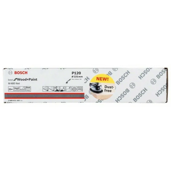 Набор шлифкругов (25 шт) M480 на сетчатой основе 225 мм K120 Bosch 2608621182 — изображение 2