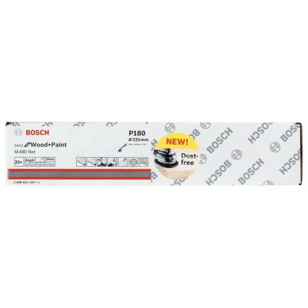 Набор шлифкругов (25 шт) M480 на сетчатой основе 225 мм K180 Bosch 2608621184 — изображение 2
