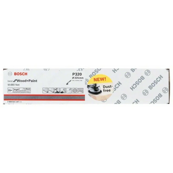 Набор шлифкругов (25 шт) M480 на сетчатой основе 225 мм K320 Bosch 2608621187 — изображение 2