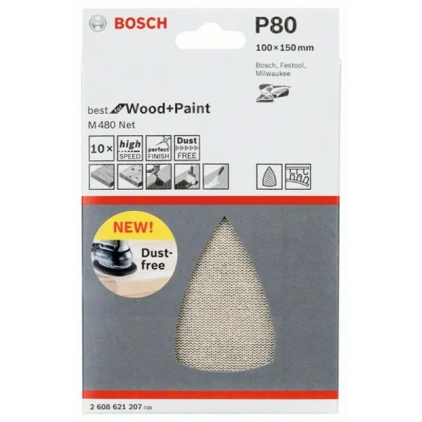Набор шлифлистов (10 шт) на сетчатой основе 100x150 мм K80 Bosch 2608621207 — изображение 2
