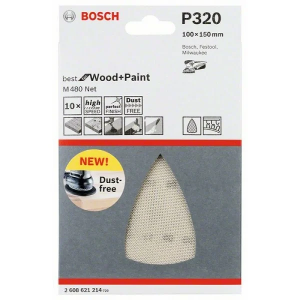 Набор шлифлистов (10 шт) на сетчатой основе 100x150 мм K320 Bosch 2608621214 — изображение 2