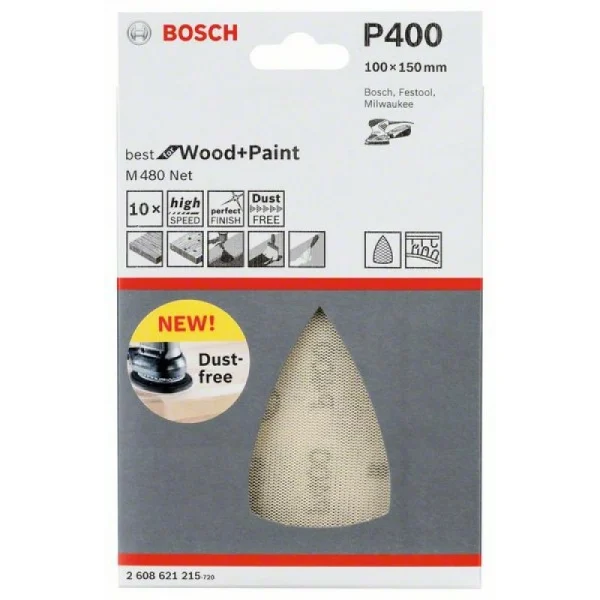 Набор шлифлистов (10 шт) на сетчатой основе 100x150 мм K400 Bosch 2608621215 — изображение 2