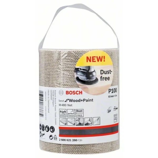 Шлифрулон M480 на сетчатой основе 93x5000 мм K100 Bosch 2608621280 — изображение 2