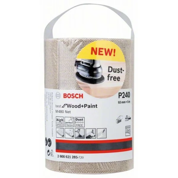 Шлифрулон M480 на сетчатой основе 93x5000 мм K240 Bosch 2608621285 — изображение 2