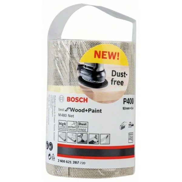 Шлифрулон M480 на сетчатой основе 93x5000 мм K400 Bosch 2608621287 — изображение 2