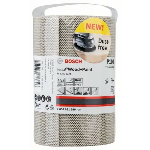 Шлифрулон M480 на сетчатой основе 115x5000 мм K100 Bosch 2608621289 — изображение 2