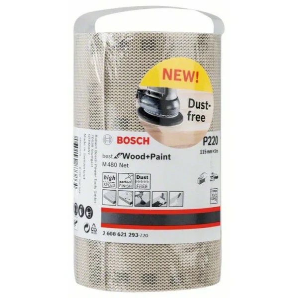 Шлифрулон M480 на сетчатой основе 115x5000 мм K220 Bosch 2608621293 — изображение 2