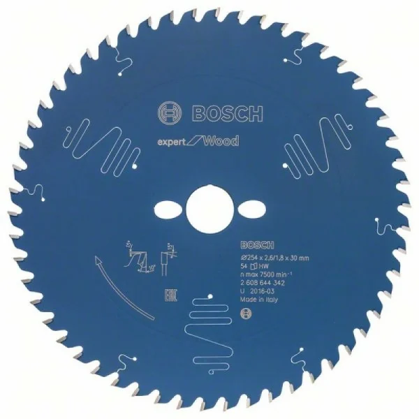 Пильный диск Expert for Wood 254x30x2.6/1.8x54 T Bosch 2 608 644 342 — изображение 2