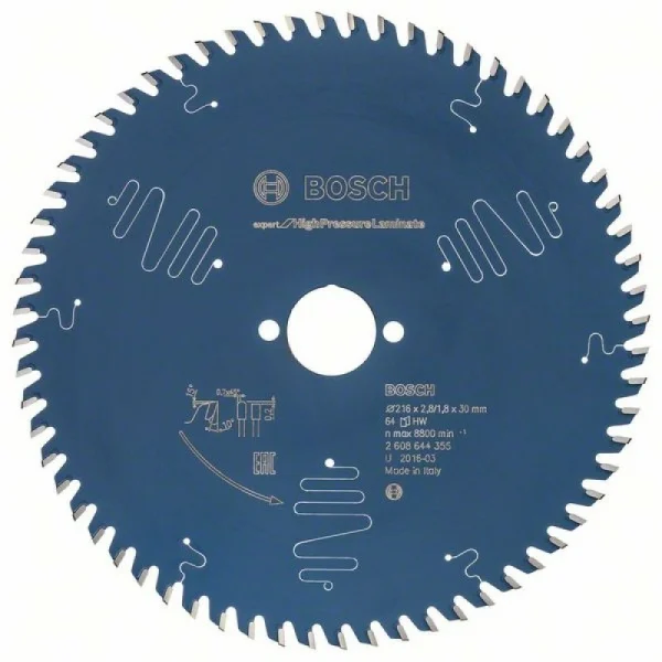 Пильный диск Expert for High Pressure Laminate 216x30x2.8/1.8x64 T Bosch 2 608 644 355 — изображение 2