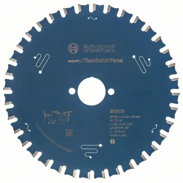 Пильный диск Expert for Sandwich Panel 190x30x2/1.6x36 T Bosch 2 608 644 367 — изображение 2