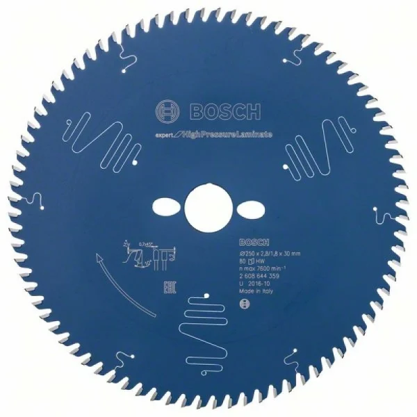Пильный диск Expert for High Pressure Laminate 250x30x2.8/1.8x80 T Bosch 2 608 644 359 — изображение 2
