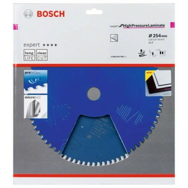 Пильный диск Expert for High Pressure Laminate 254x30x2.8/1.8x80 T Bosch 2 608 644 360