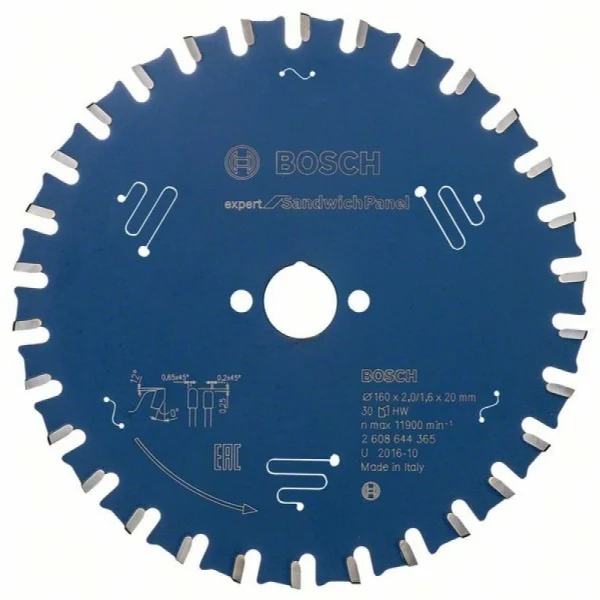 Пильный диск Expert for Sandwich Panel 160x20x2/1.6x30 T Bosch 2 608 644 365 — изображение 2