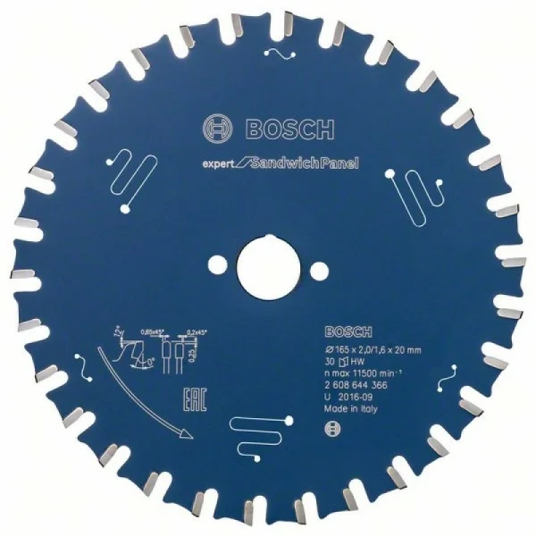 Пильный диск Expert for Sandwich Panel 165x20x2/1.6x30 T Bosch 2 608 644 366 — изображение 2
