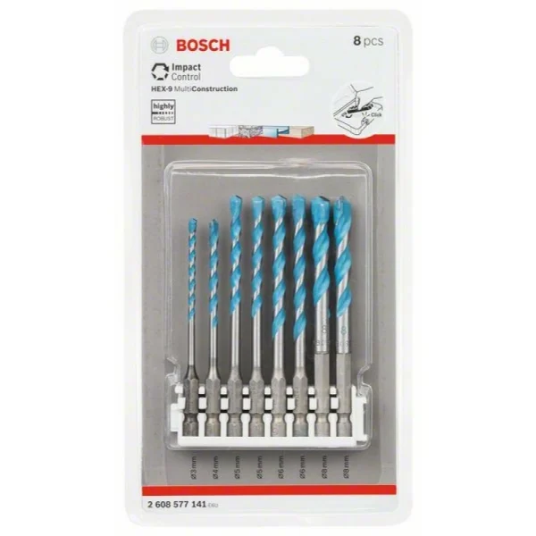 Сверла Hex-9 MultiConstruction, 3–8мм Bosch 2608577141