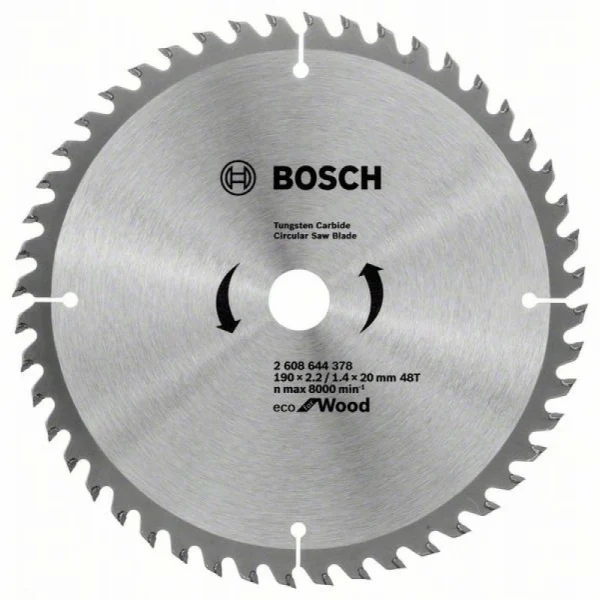 Пильный диск ECO WO 190x20/16-48T Bosch 2608644378 — изображение 2