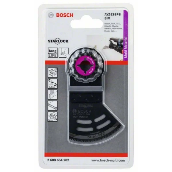 Starlock BIM пильное полотно Dual-Tec 53x40 мм AYZ 53 BPB Bosch 2608664202