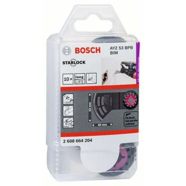 10 Starlock BIM пильных полотен Dual-Tec 53x40 мм AYZ 53 BPB Bosch 2608664204