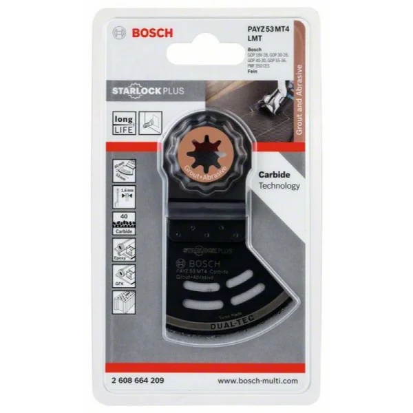 Starlock Plus твердосплавное полотно Dual-Tec 53x40 мм PAYZ 53 BPB Bosch 2608664209