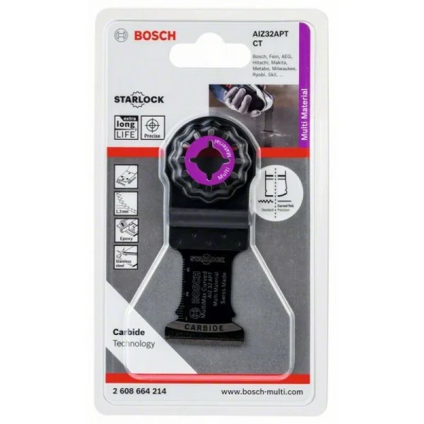 Starlock Carbide погружное пильное полотно 32x40 мм Multi-Material AIZ 32 APT Bosch 2608664214