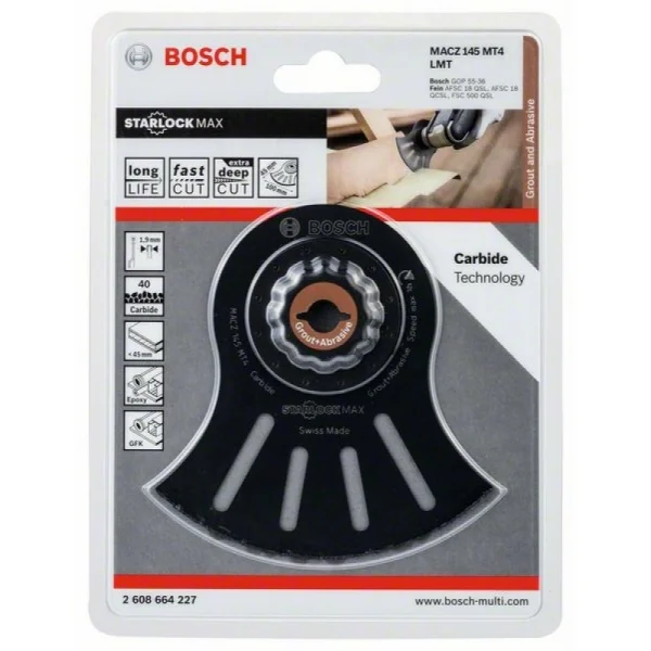 StarlockMax Carbide большое сегментированное полотно 145 мм MACZ 145 MT4 Bosch 2608664227