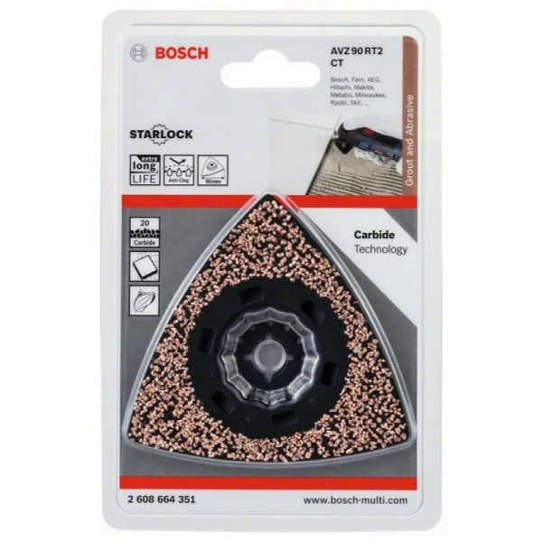 Starlock твердосплавная шлифпластина 90 мм зерн.20 AVZ 90 RT2 Bosch 2608664351