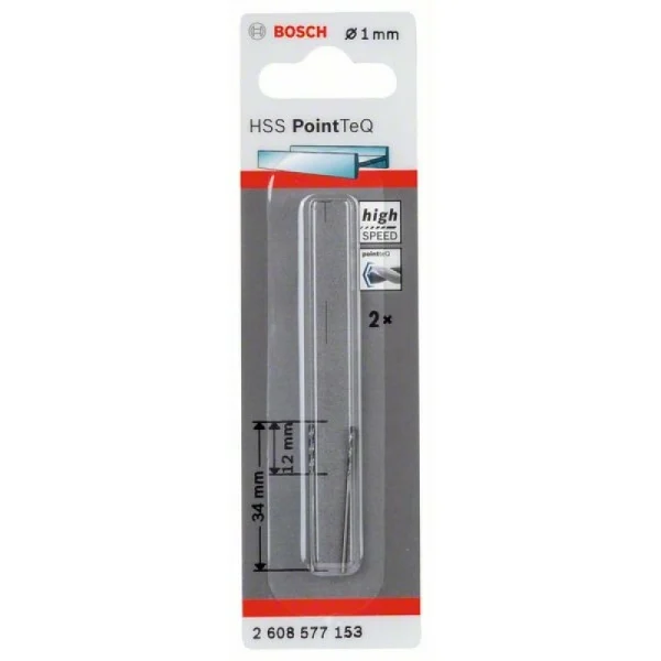 Сверло по металлу HSS PointTeQ (2 шт.) 1 мм Bosch 2608577153