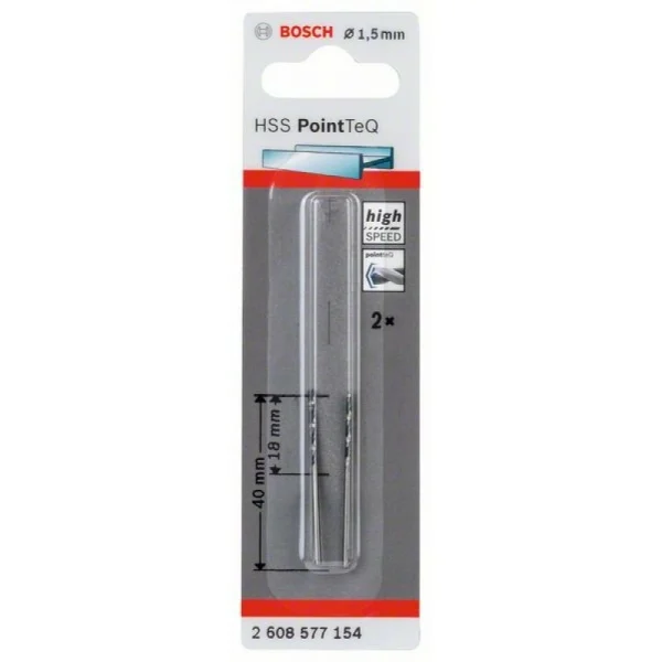 Сверло по металлу HSS PointTeQ (2 шт.) 1.5 мм Bosch 2608577154