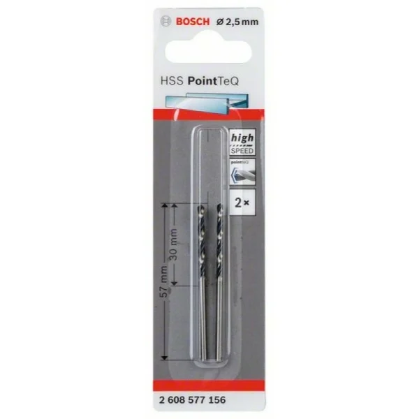 Сверло по металлу HSS PointTeQ (2 шт.) 2.5 мм Bosch 2608577156
